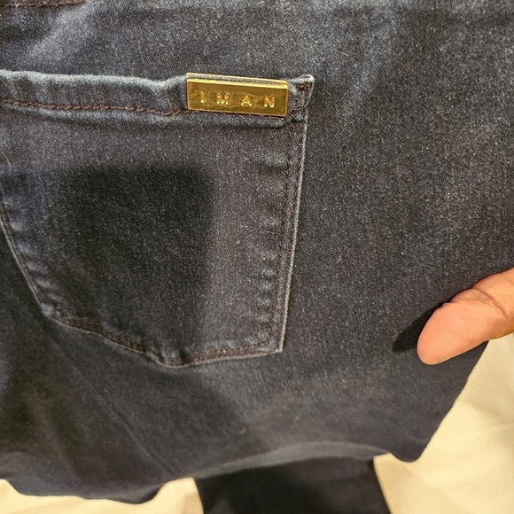 Iman Global Jeans, Womens, Size 1X, Dark Wash, Pull-On, Straight-Leg, Stretchy - Picture 3 of 5